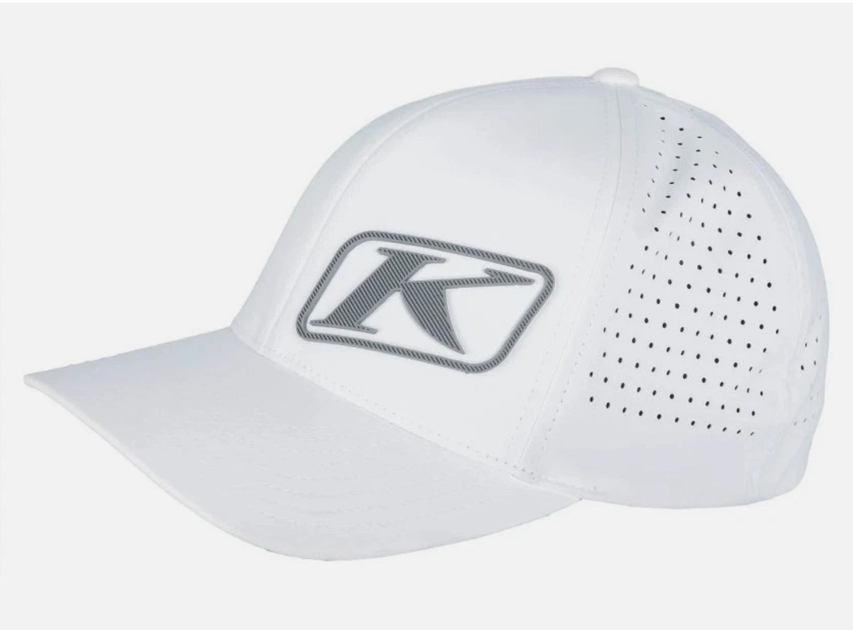 Klim White & Gray K Corp Fitted Baseball Cap Hat SM/MD or LG/XL 3330-007-1XX-821