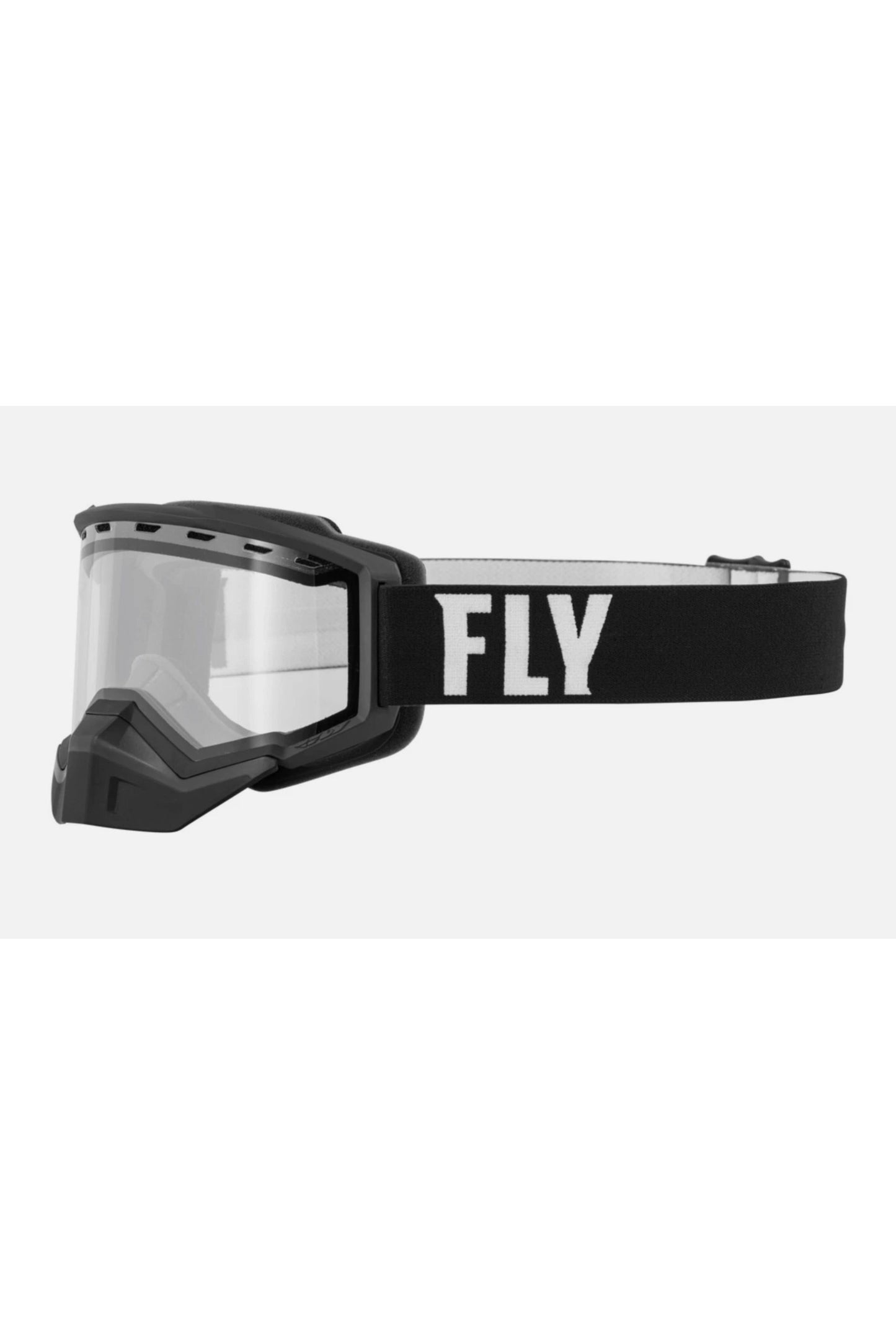 Fly Goggle for Snowmobile Helmets Black/White with Clear Lens 37-50070