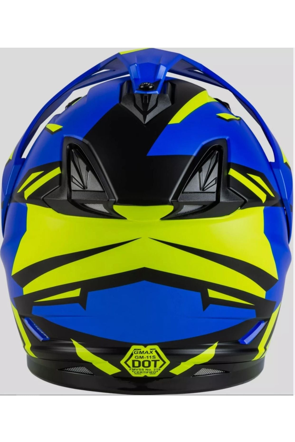 GMAX GM-11S Dual Sport Blue & Hi Vis Snowmobile Helmet 72-7125