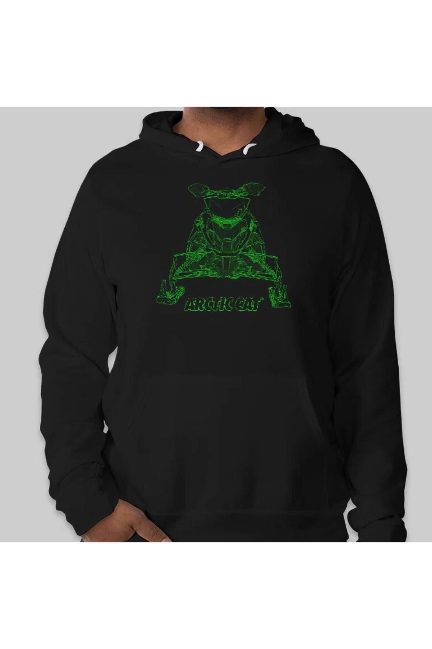 Men's Arctic Cat Snowmobile Green Sled Hoodie GSLEDHBC