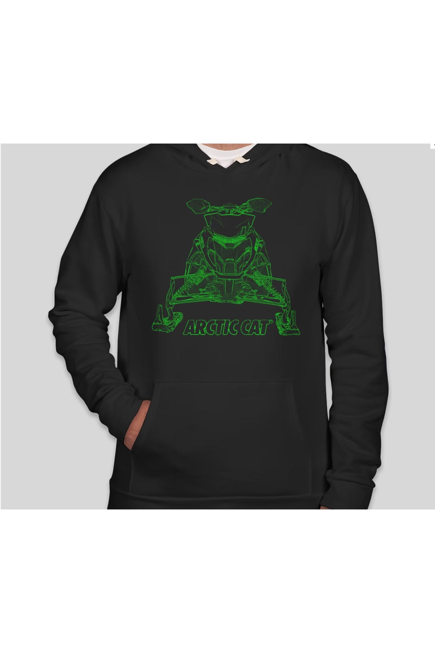 Men's Arctic Cat Green Sled Snowmobile Hoodie GSLEDH-