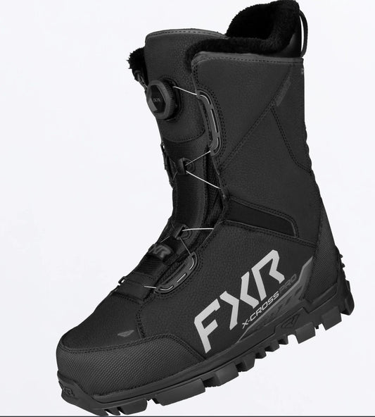 Men's FXR Black & Gray X-Cross Boa Snowmobile Boot 10 11 12 13 14 270707-1005