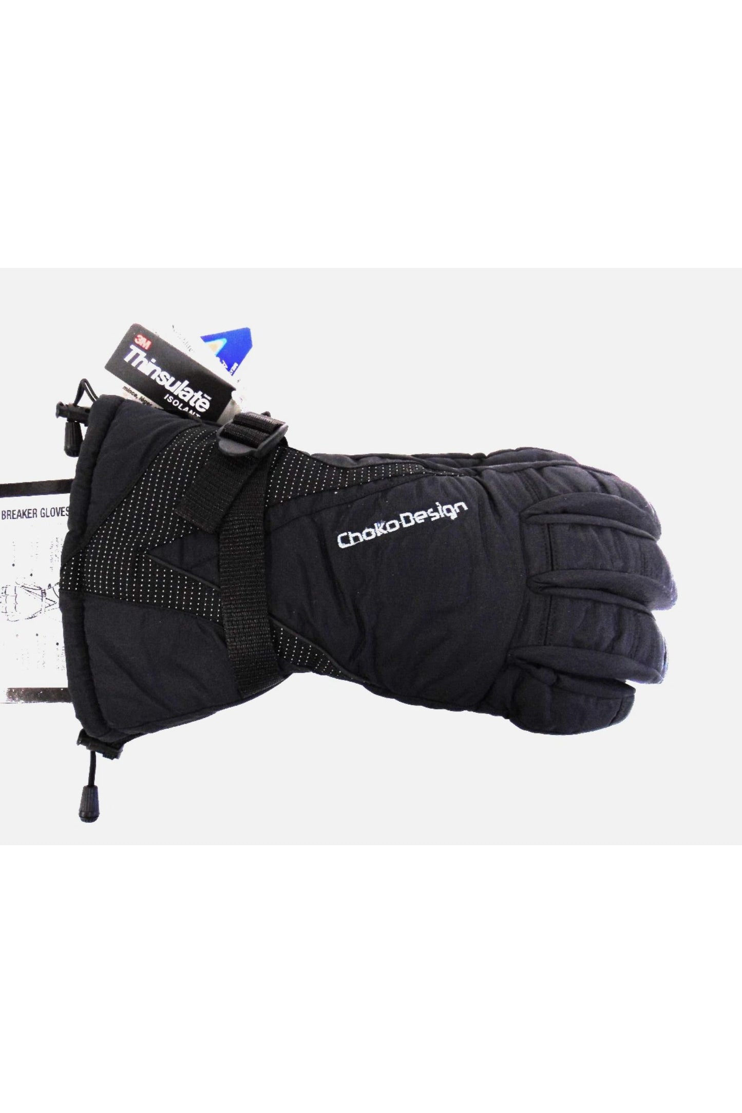Men's Choko Black Breaker Nylon Snowmobile Gloves S M L XL 225609-00