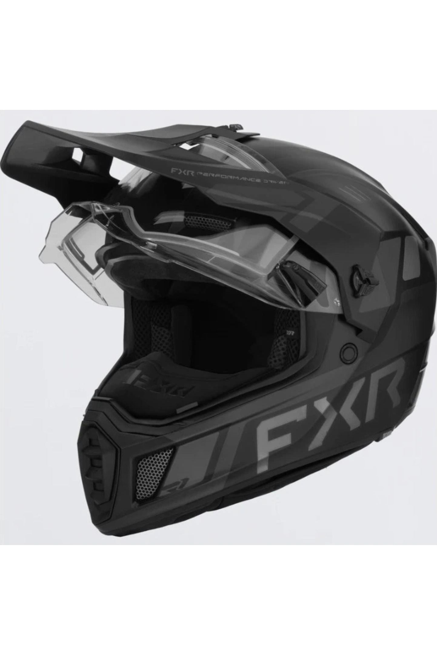 FXR Black Op Clutch X Snowmobile Helmet w Heated Shield M L XL 2X 3X 260670-1010