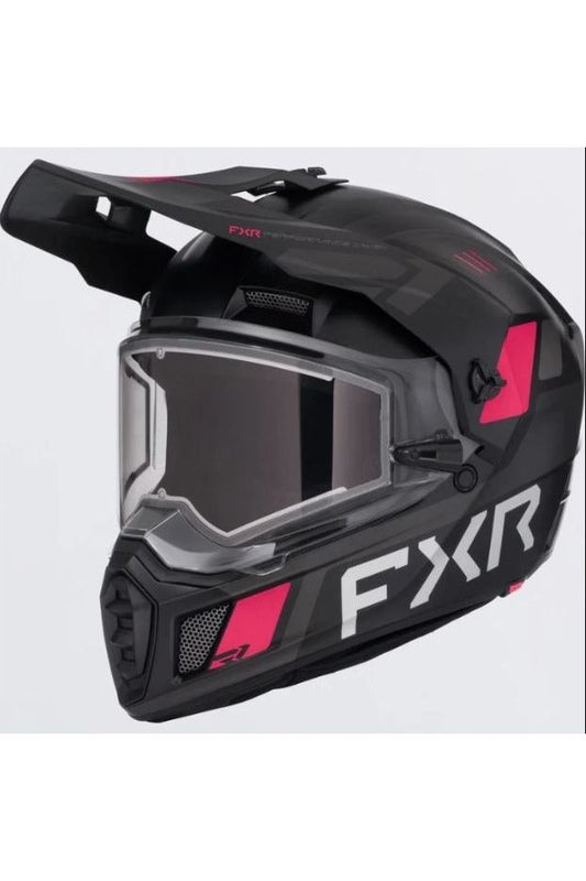 FXR Clutch X Snowmobile Helmet w/ Heated Shield Razz Pink M L XL 260670-1028