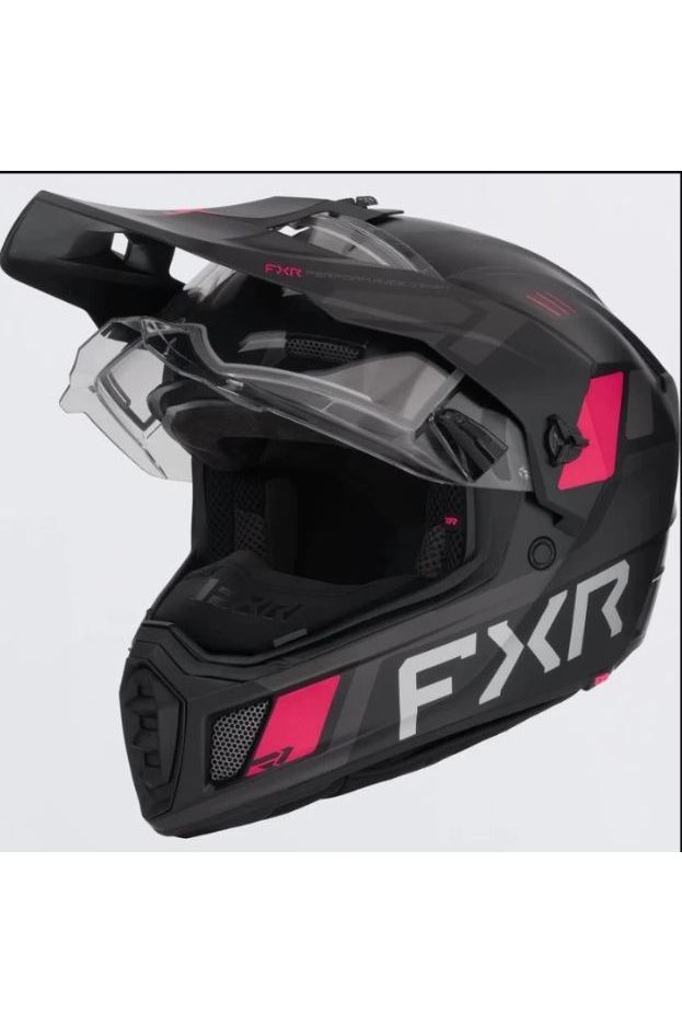 FXR Clutch X Snowmobile Helmet w/ Heated Shield Razz Pink M L XL 260670-1028
