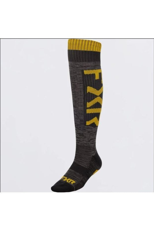 Men's FXR Moto Snowmobile Sock Black Charcoal Gold One Size 261635-1008