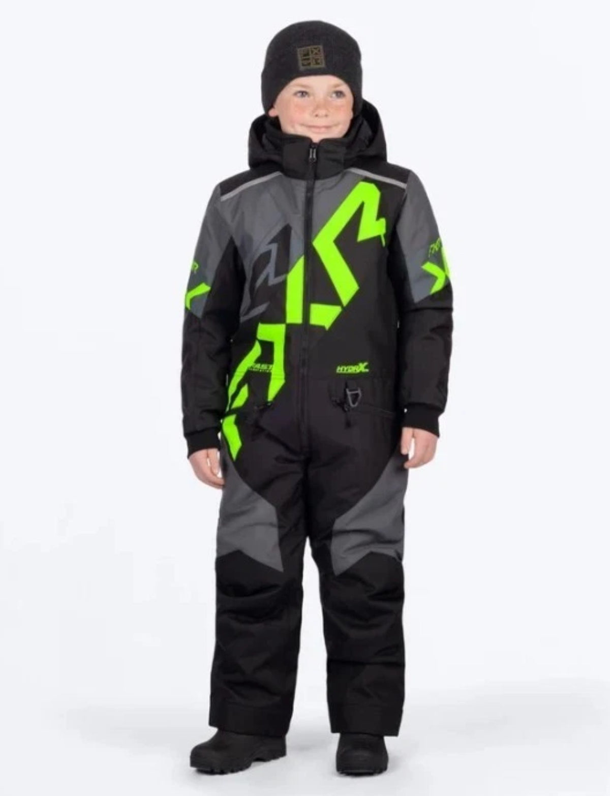 Child FXR Snowmobile Lime Green Cold Cross CX Monosuit Size 6 8 263005-1070