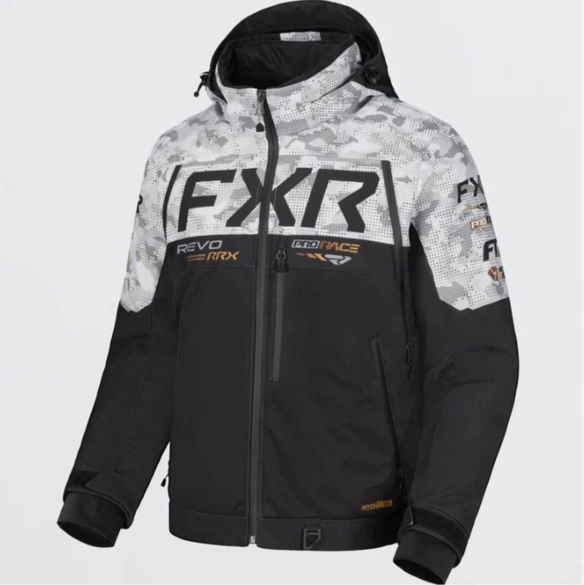 Men's FXR White Camo Revo RRX 2-in-1 Snowmobile Jacket M L XL 2XL 270057-1002