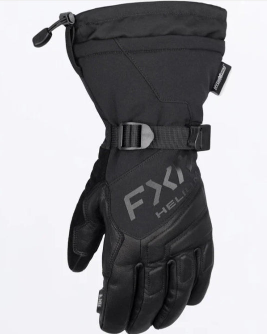 Men's FXR Black Helium Hybrid Gauntlet Snowmobile Gloves M L XL 2XL 270814-1000