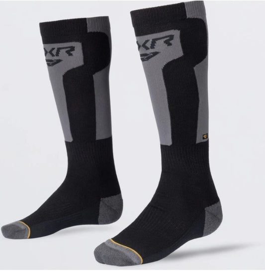 Men's FXR Snowmobile Asphalt Black Vapor Merino Wool Socks L/XL (9-13) 271650-0810-15