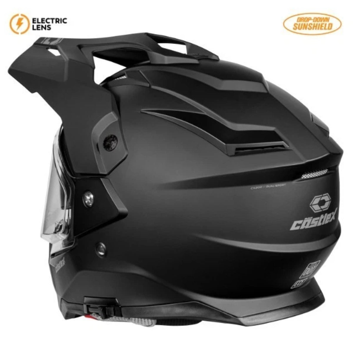 Castle X Matte Black CX200 Electric Heated Shield Snowmobile Helmet M L XL 2XL 3XL 36-2808X
