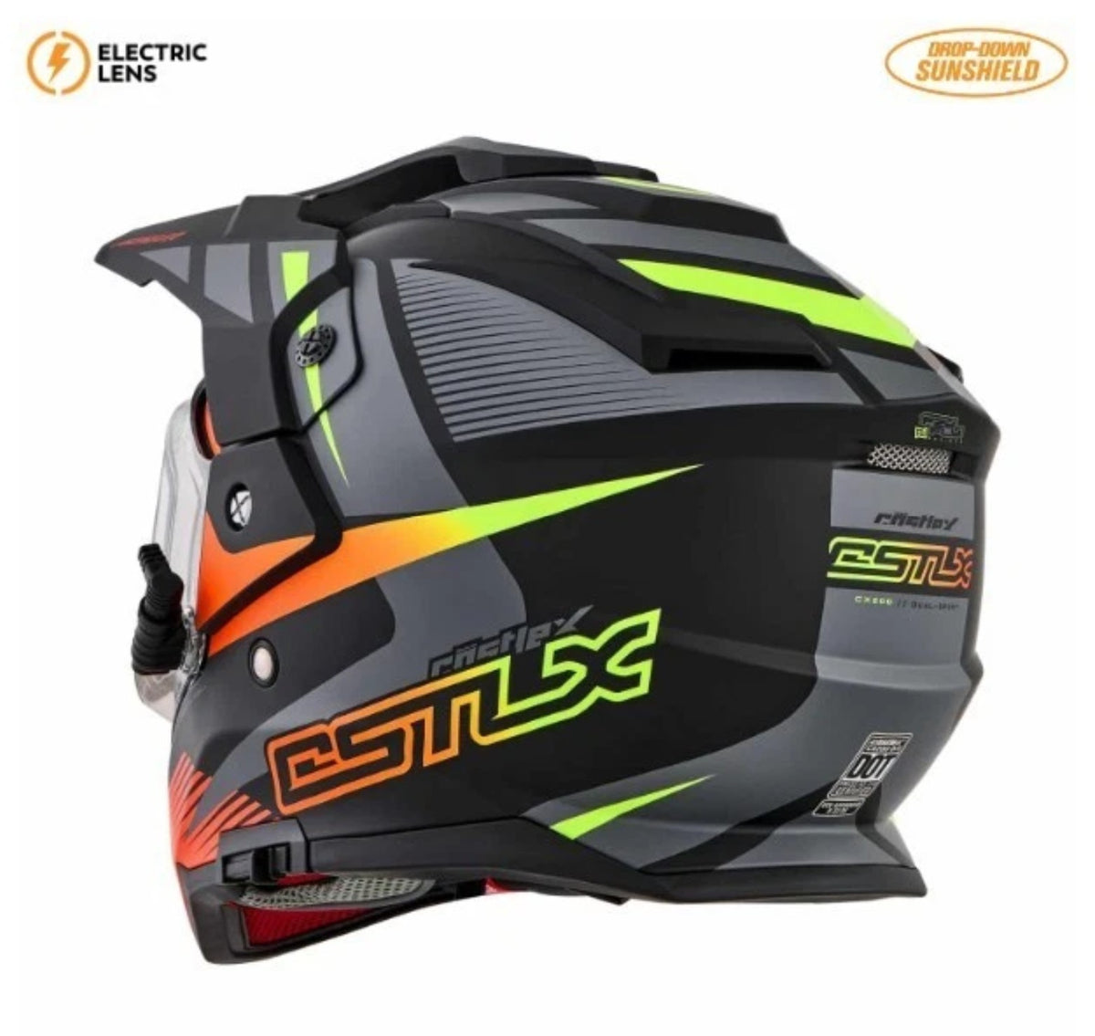 Castle X Orange Hi-Vis CX200 Trek Heated Snowmobile Helmet M L XL 2XL 3XL 36-2855