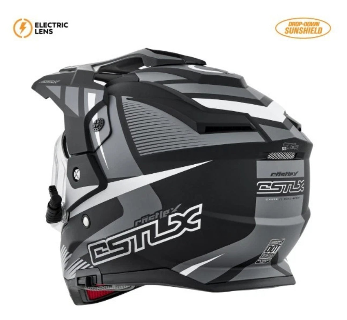 Castle X Black Charcoal CX200 Trek Heated Snowmobile Helmet M L XL 2X 3X 36-2857
