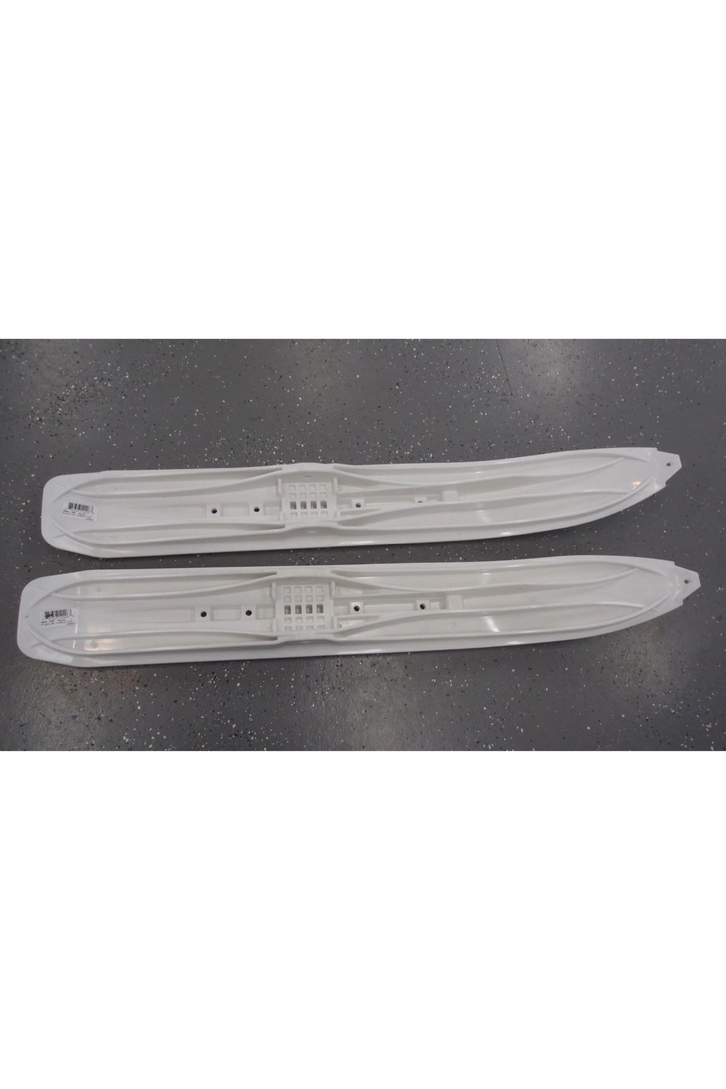 One Pair of New OEM White Arctic Cat Snowmobile 6" Saddleless Plastic Trail Skis 3603-255