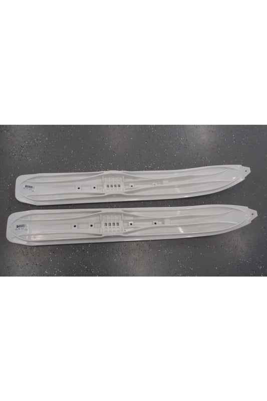 One Pair of New OEM White Arctic Cat Snowmobile 6" Saddleless Plastic Trail Skis 3603-255