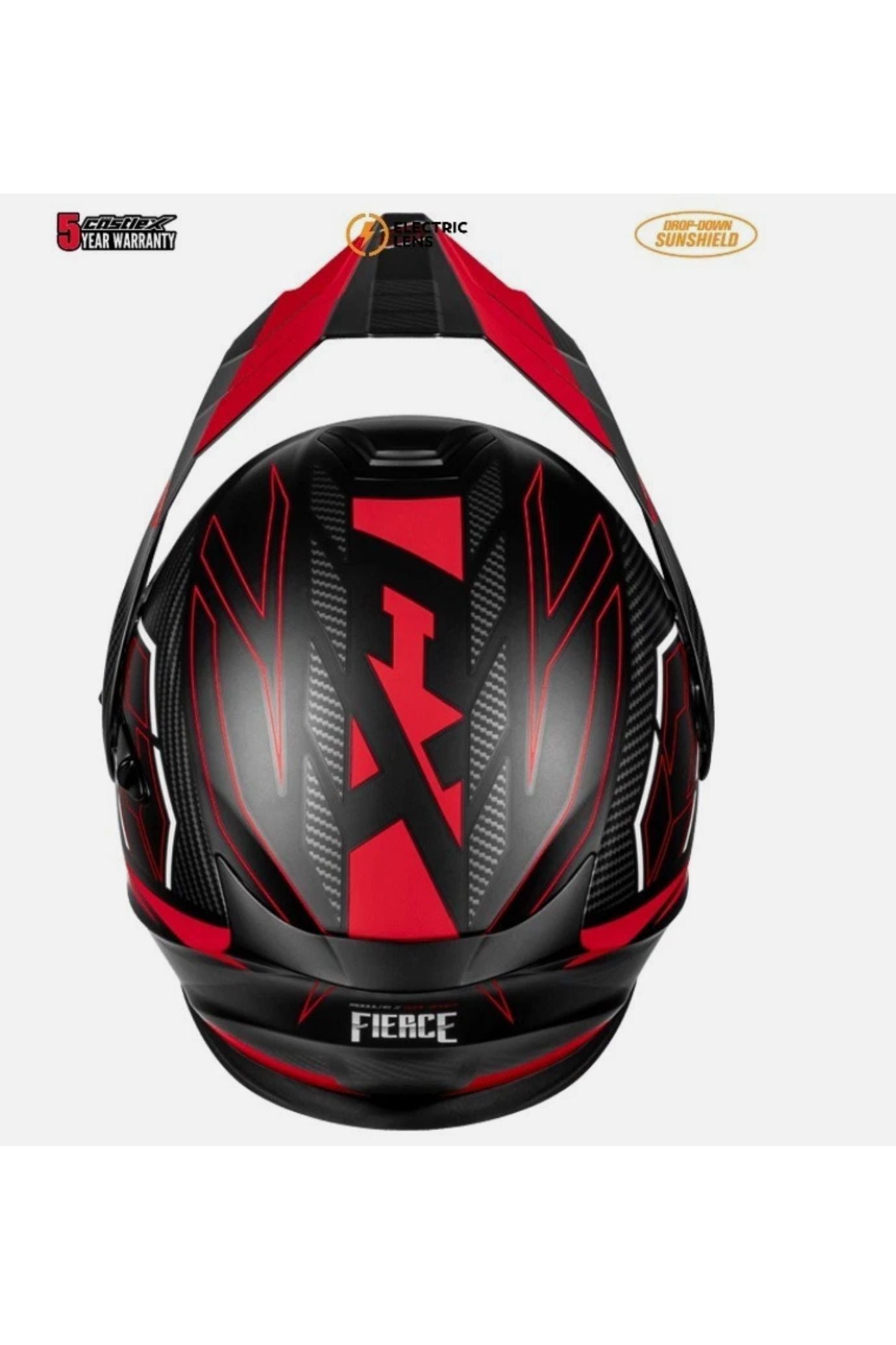 New Castle X Red V2 Fierce Modular Snowmobile Heated Helmet M L XL 2X 3X 45-2221
