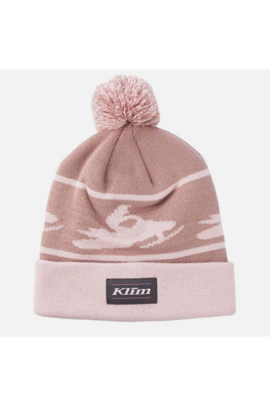 Adult Klim Snowmobile Twilight Mauve Pink Bomber Pom Beanie 6028-002-000-754