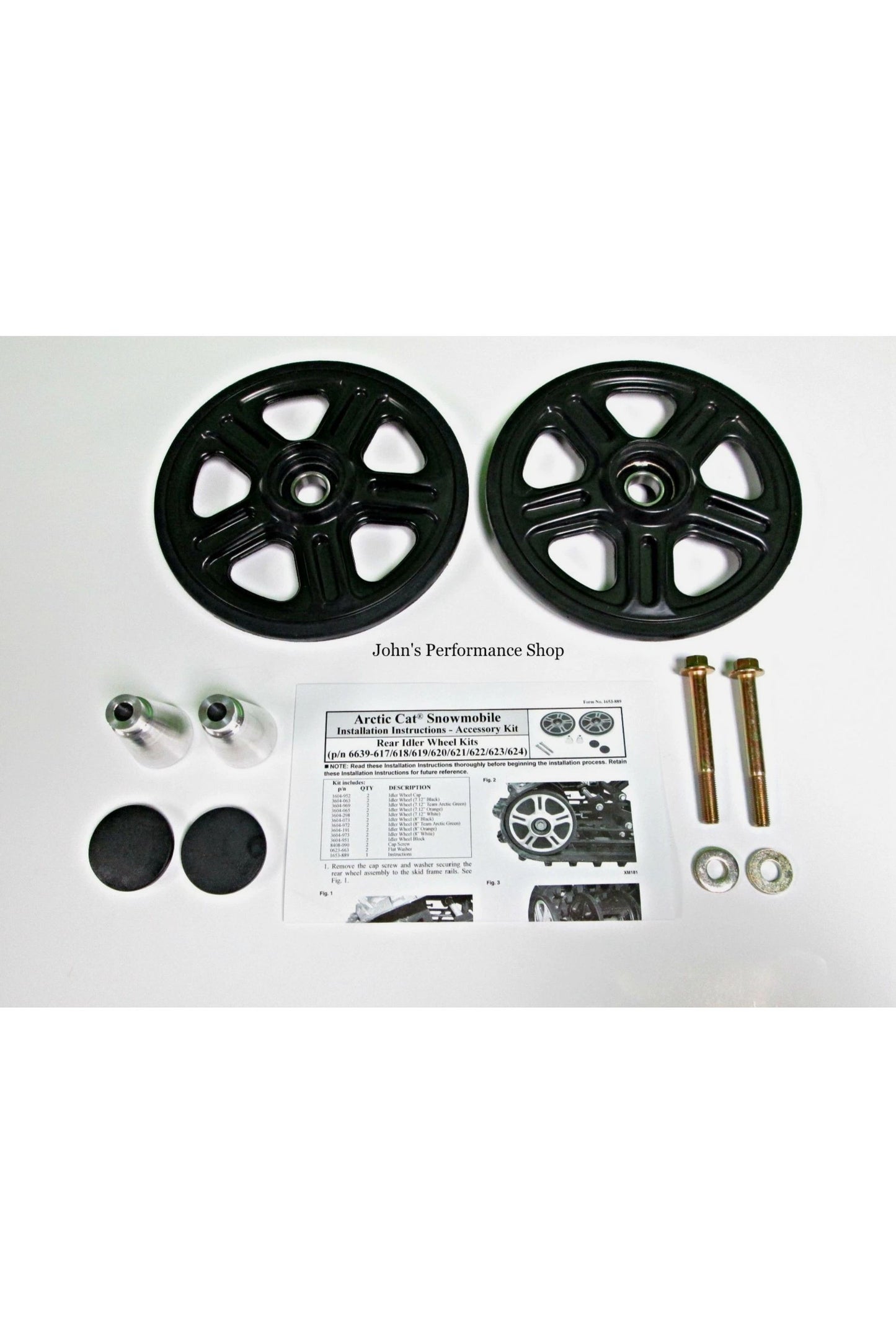 OEM Arctic Cat Snowmobile Black 8" Rear Idler Wheel Kit 6639-621