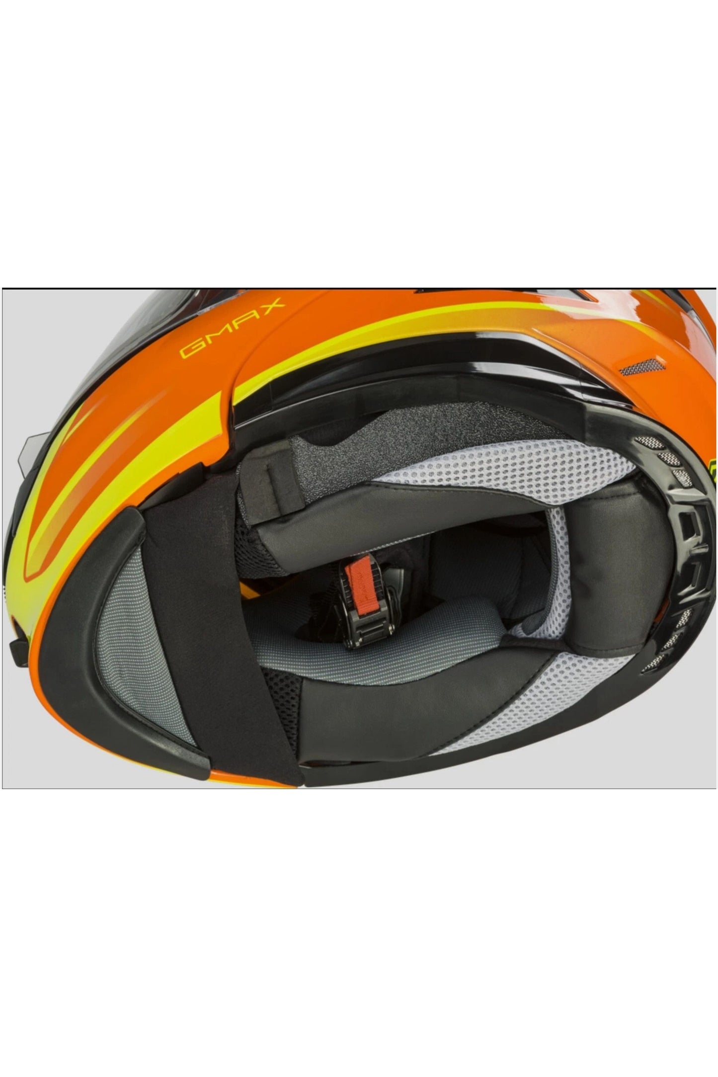 Gmax MD-01S Modular Snowmobile Helmet Heated Shield Orange M L  E72-6295