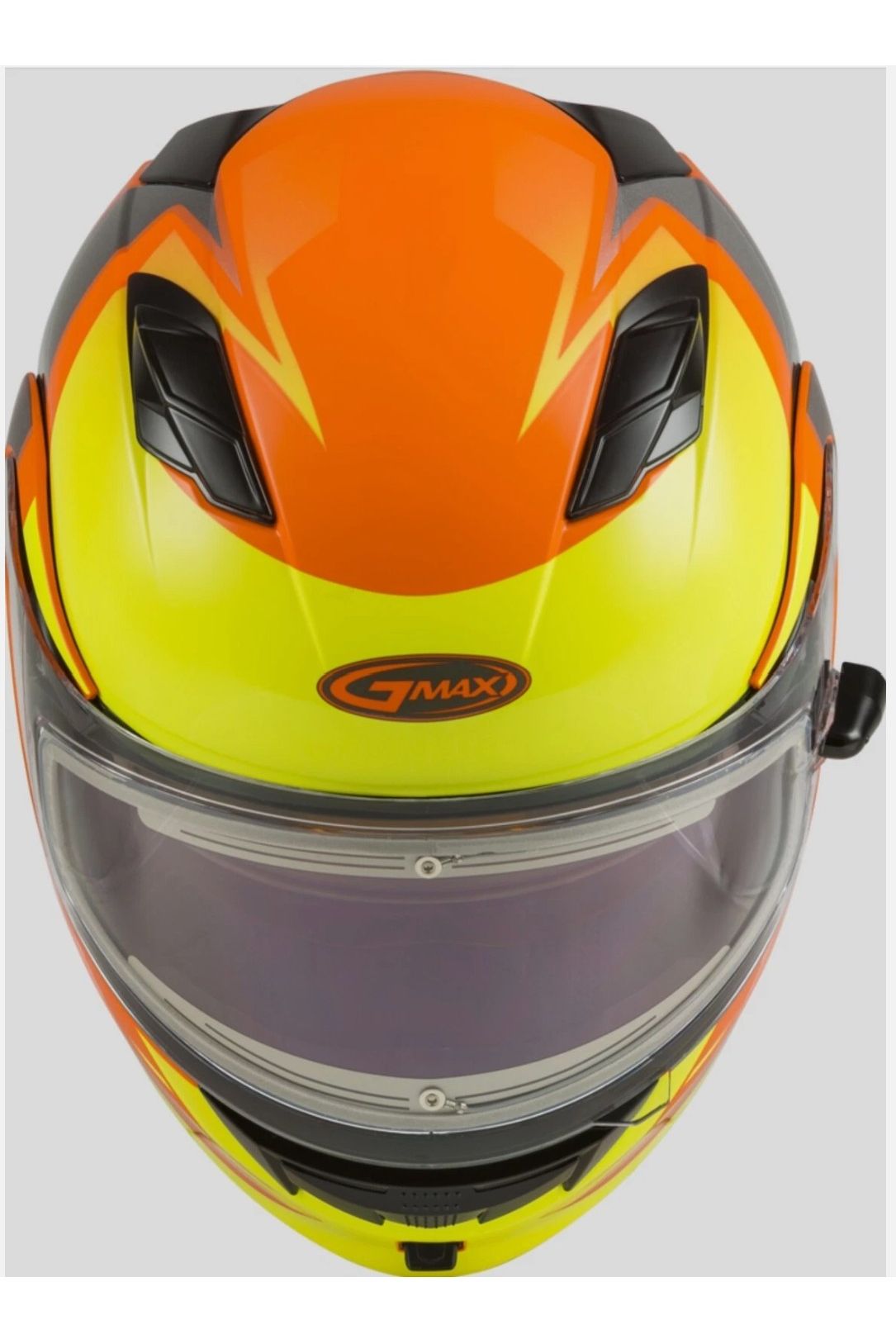 Gmax MD-01S Modular Snowmobile Helmet Heated Shield Orange M L  E72-6295