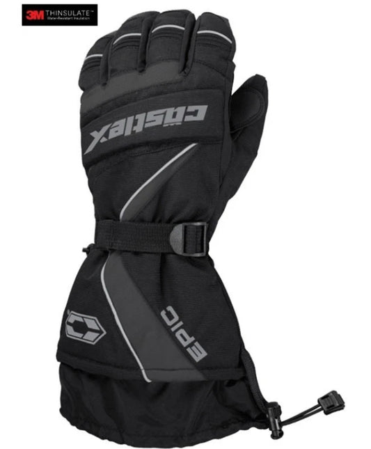 Men's Castle X Black & Gray Epic G1 Snowmobile Gloves M L XL 2XL 3XL 74-526