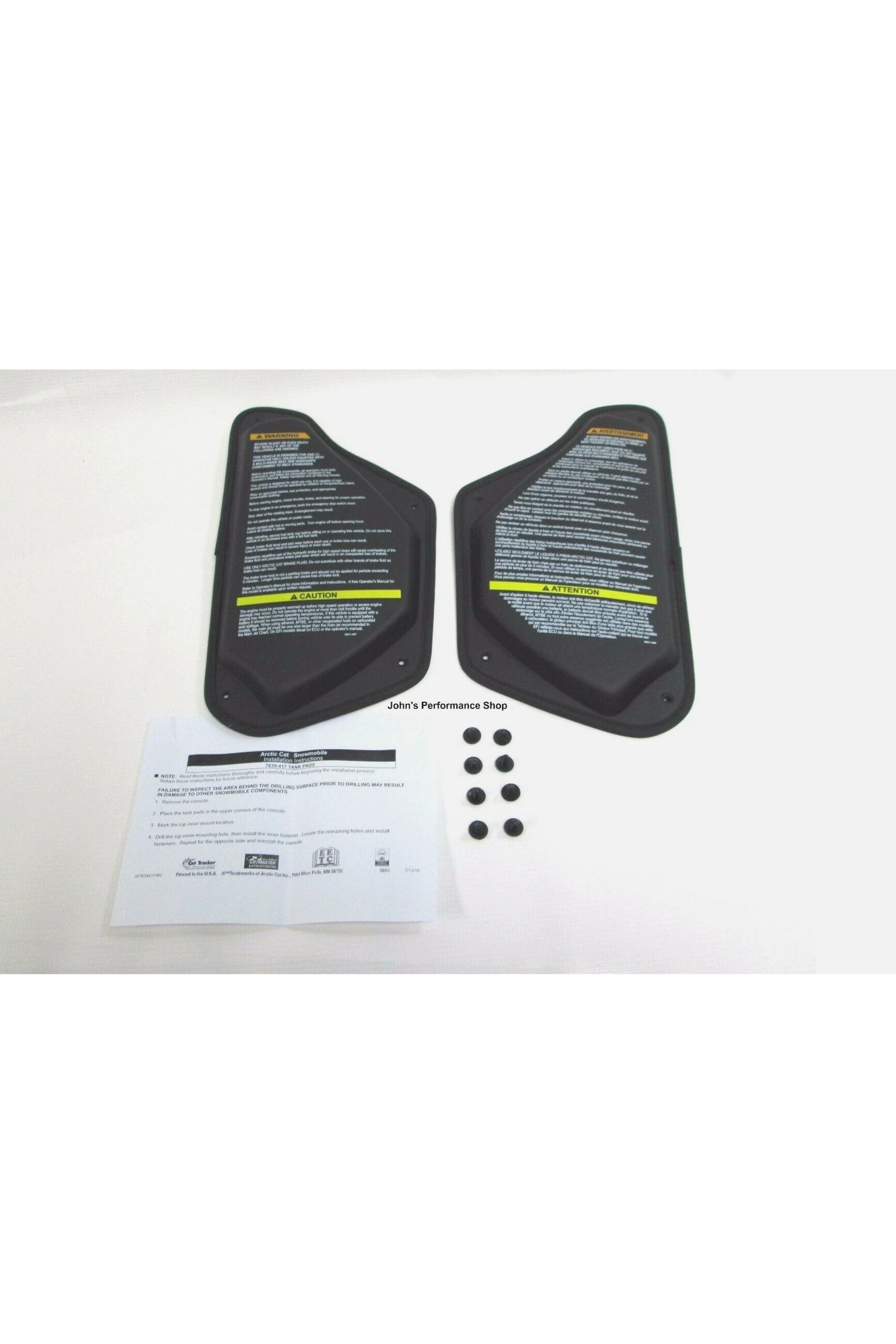OEM Arctic Cat Snowmobile Black Tank Pads Knee Pads 7639-417