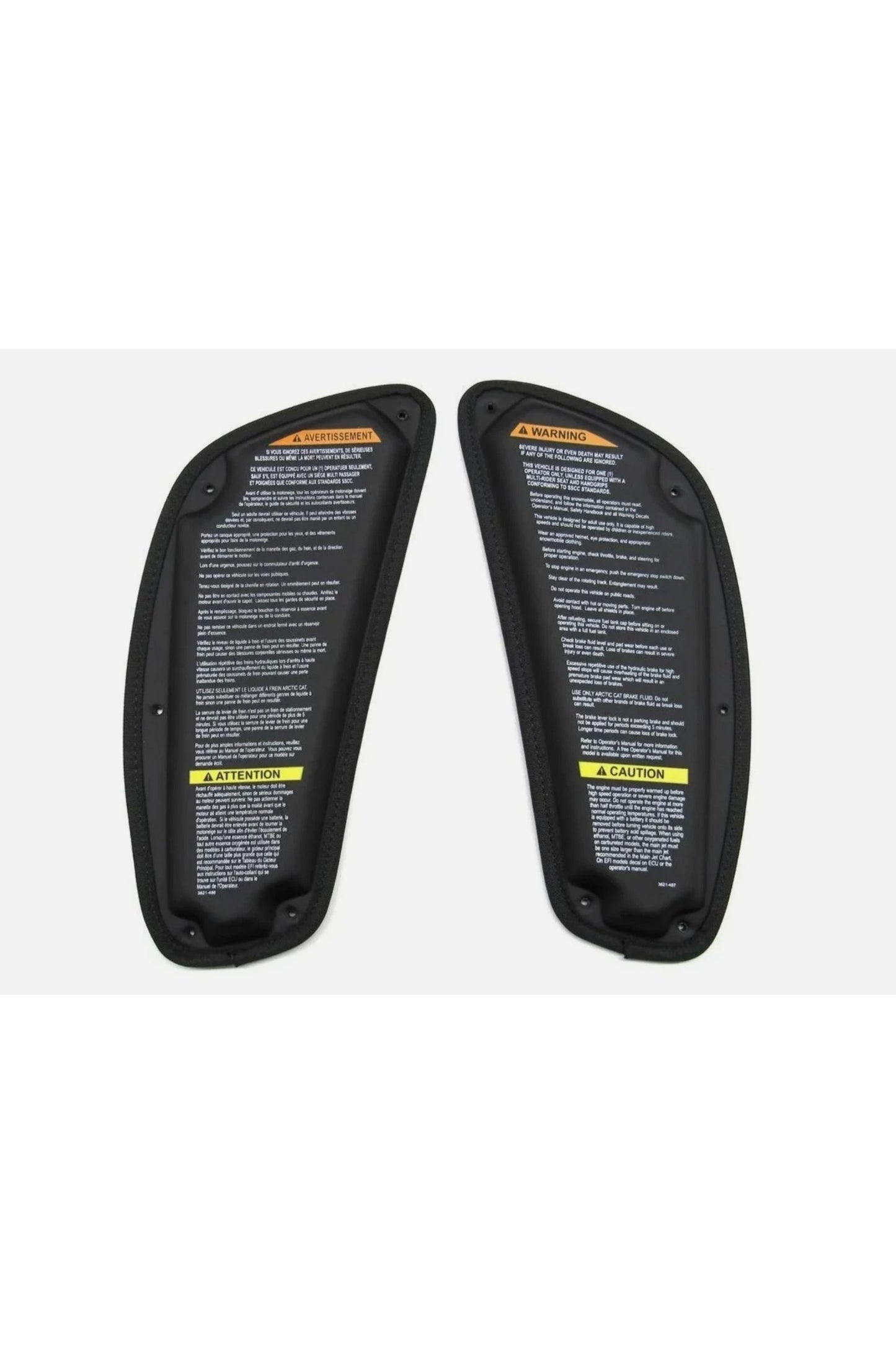 OEM Arctic Cat Snowmobile Black Tank Pad Knee Pads 7639-774