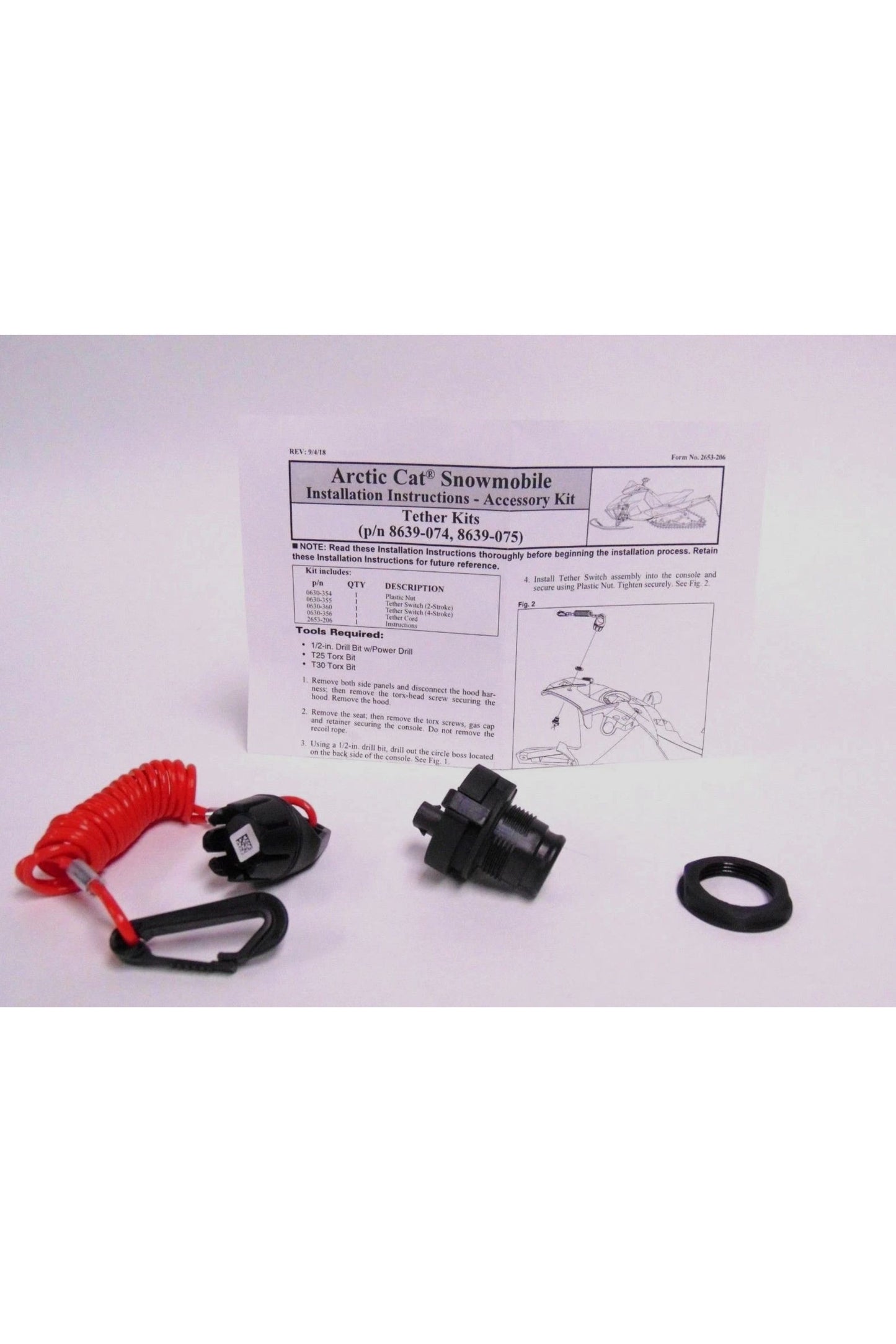 OEM Arctic Cat Snowmobile Tether Kit 2018 ZR9000/M9000/XF9000 ONLY 8639-075