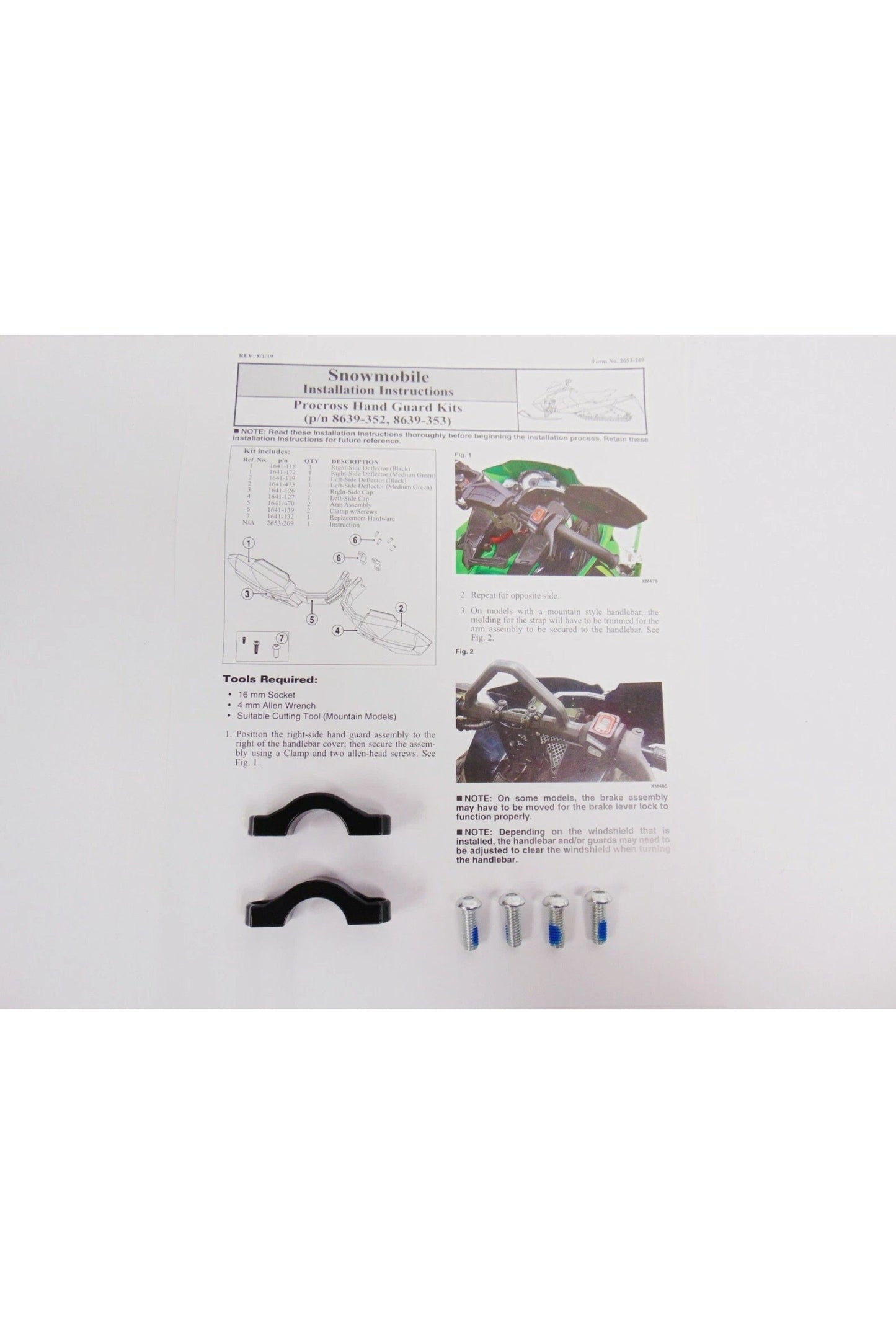 OEM Arctic Cat Snowmobile Hand Guards Medium Green 8639-353