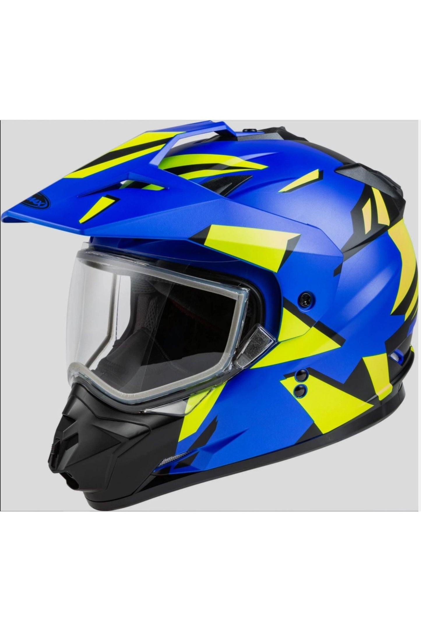 GMAX GM-11S Dual Sport Blue & Hi Vis Snowmobile Helmet 72-7125
