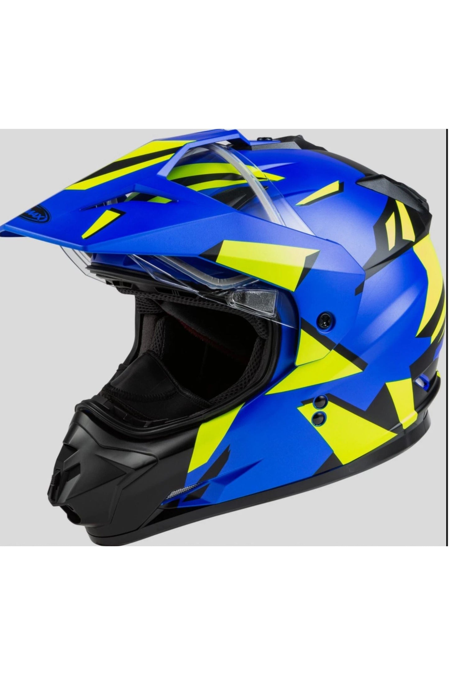 GMAX GM-11S Dual Sport Blue & Hi Vis Snowmobile Helmet 72-7125