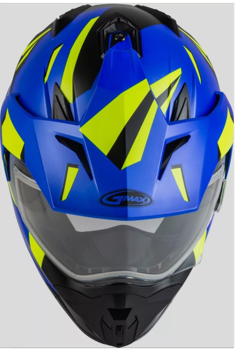 GMAX GM-11S Dual Sport Blue & Hi Vis Snowmobile Helmet 72-7125