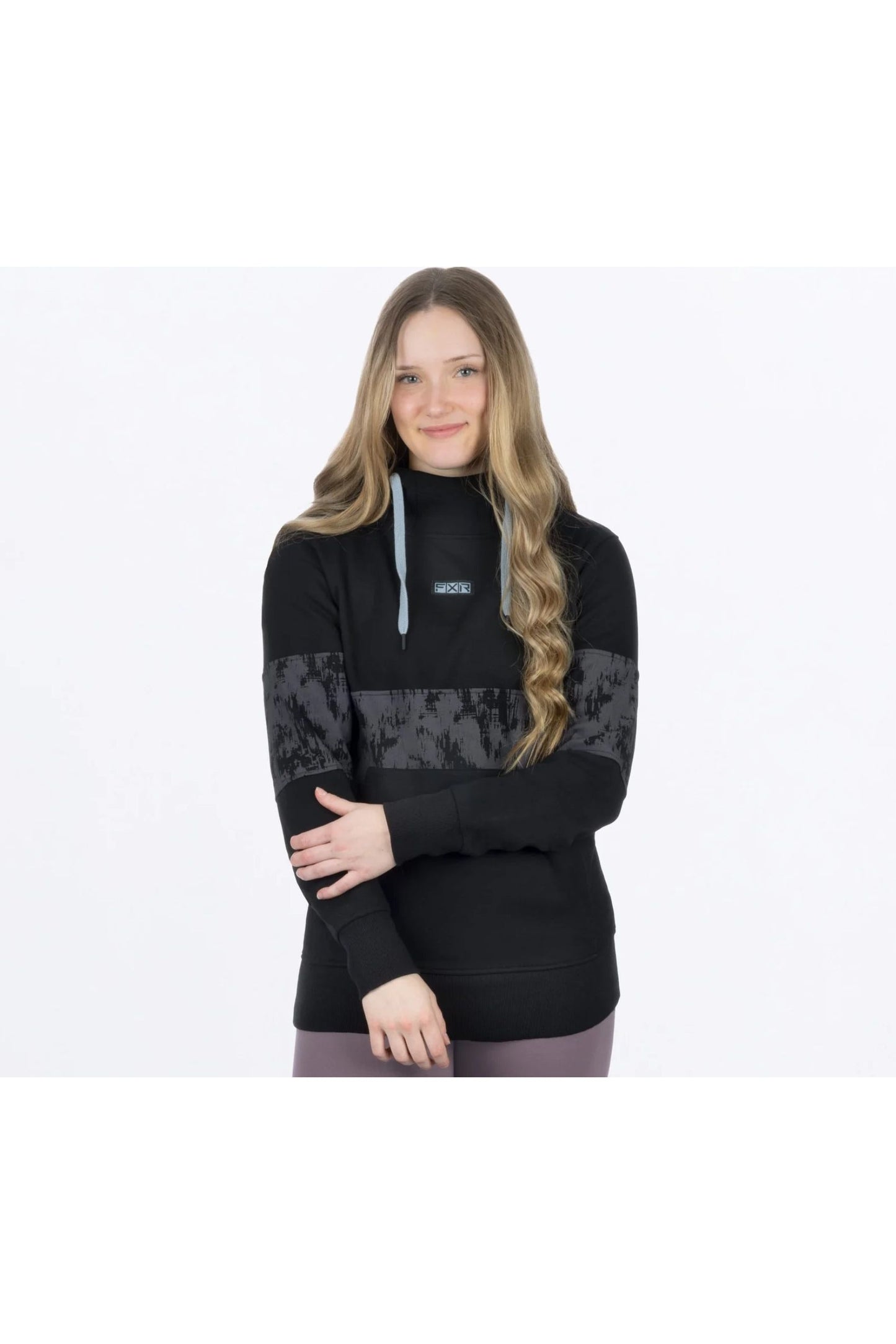 FXR Women's Stripe PO Hoodie Black/Asphalt Fiber 2XL 241218-1006-19