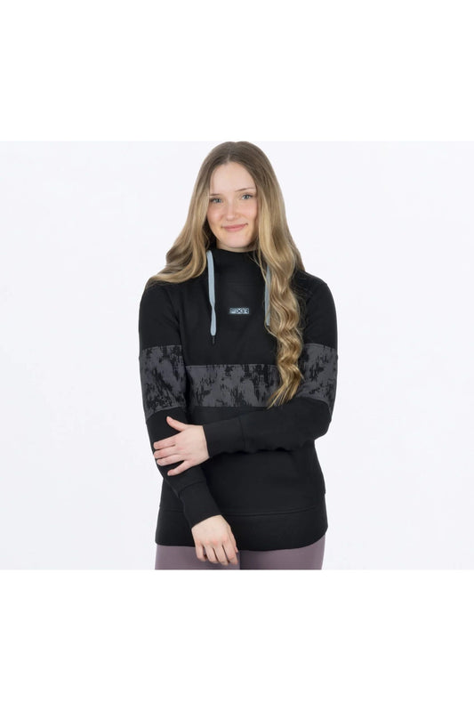 FXR Women's Stripe PO Hoodie Black/Asphalt Fiber 2XL 241218-1006-19