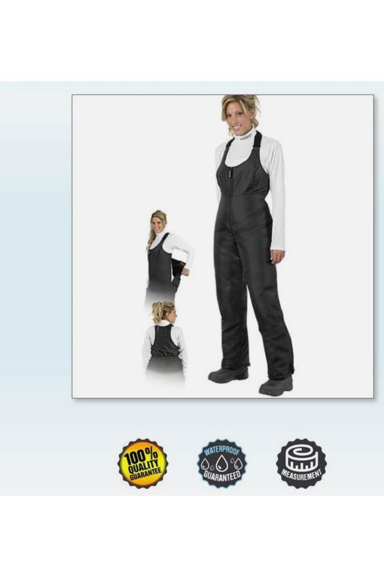 Choko Ladies Standard Black Drop-Seat Snowmobile Bibs 185418 0