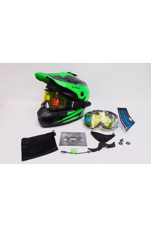 CKX Titan Original Backcountry Snowmobile Helmet Green 51559