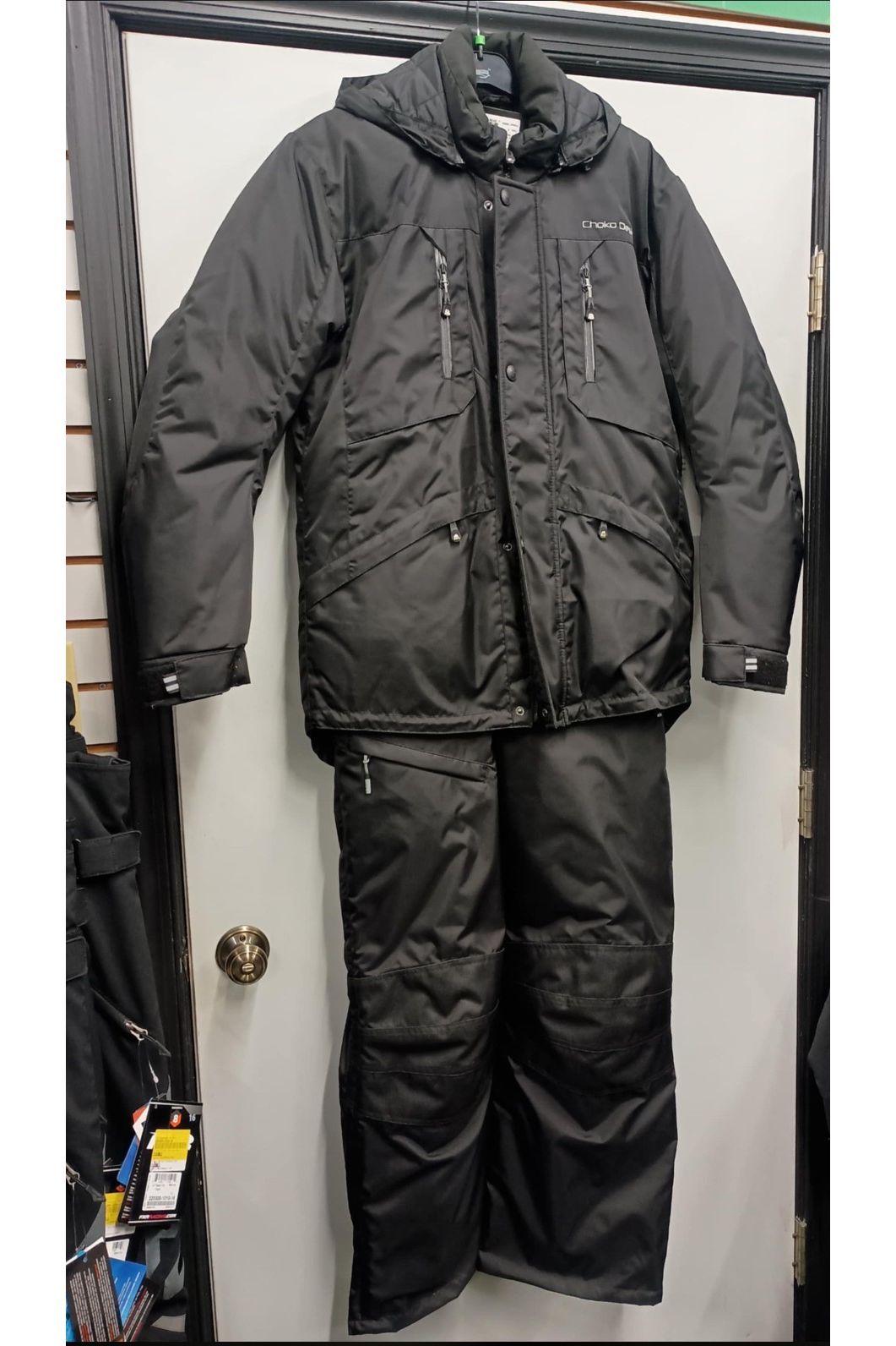 Men's Black 2pc Snowmobile Suit Core Jacket with Quatro Bibs 195820 0 S Small