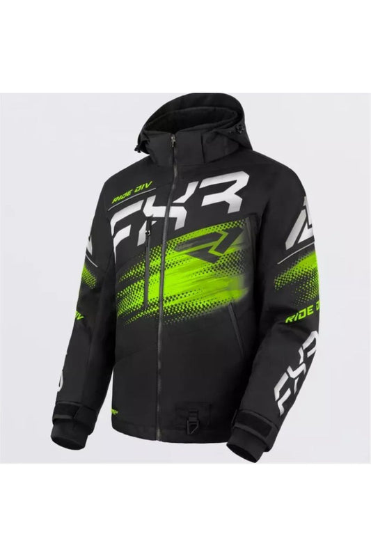 Men's FXR Boost FX 2-in-1 Snowmobile Jacket Black & Lime Green 240026-1070