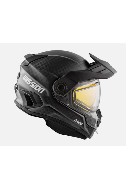 CKX Mission AMS Black Carbon Snowmobile Helmet w/ Heated Shield 51239