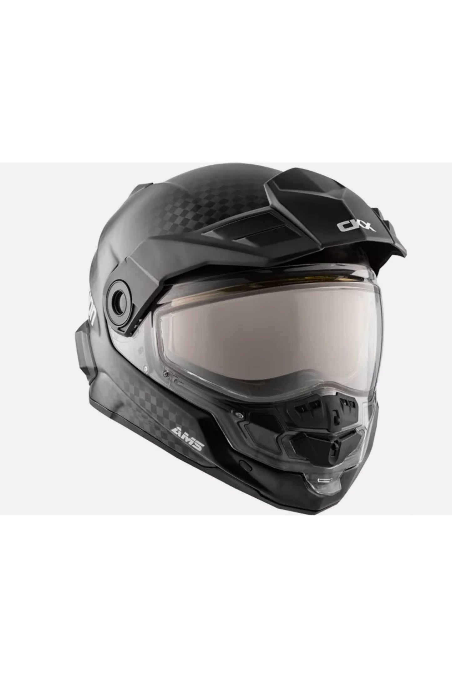 CKX Mission AMS Black Carbon Snowmobile Helmet w/ Heated Shield 51239