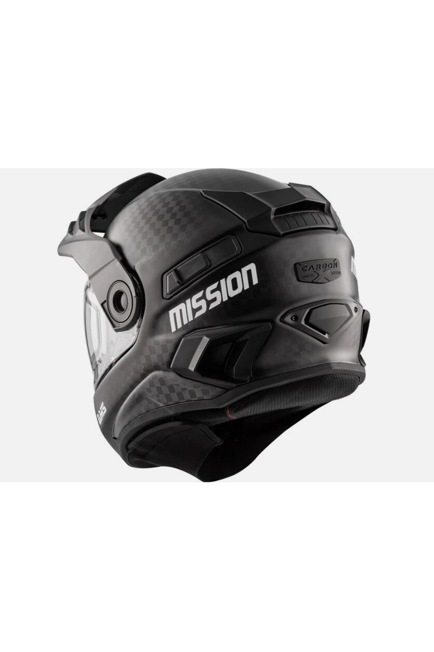 CKX Mission AMS Black Carbon Snowmobile Helmet w/ Heated Shield 51239