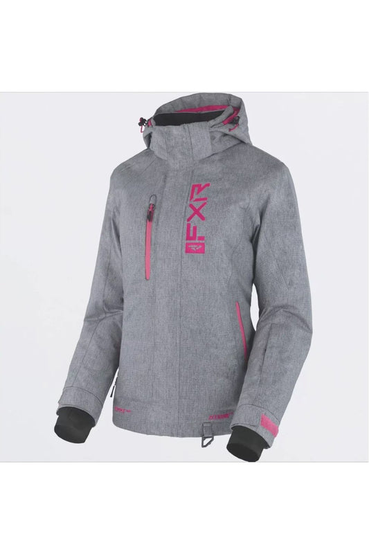FXR Women's Fresh Snowmobile Jacket Fuchsia Pink & Heather Gray 230202-0790