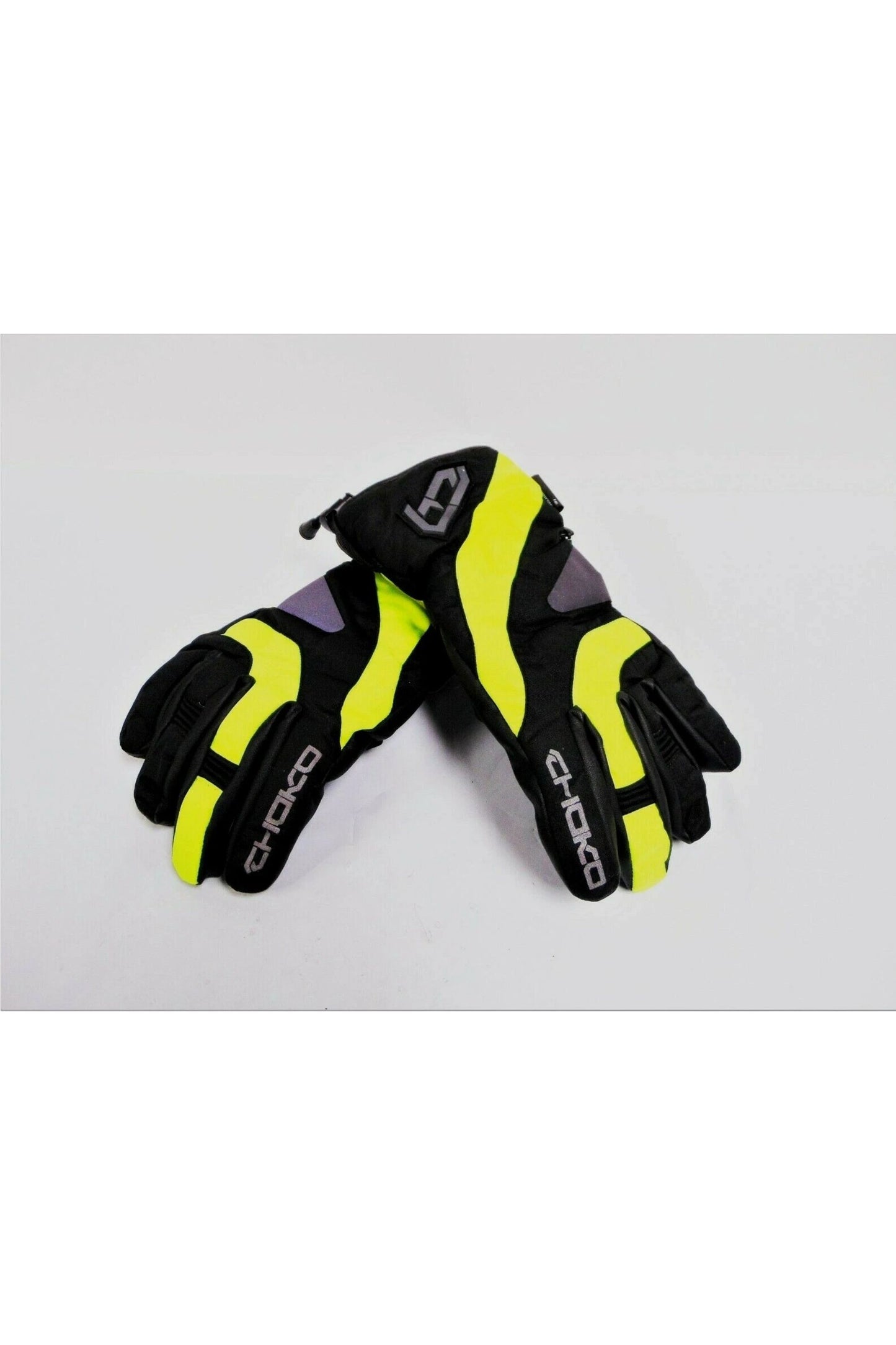 Choko Juniors Safety Lime Hi Vis Snowmobile Gloves XS S M L XL (8-18) 225251