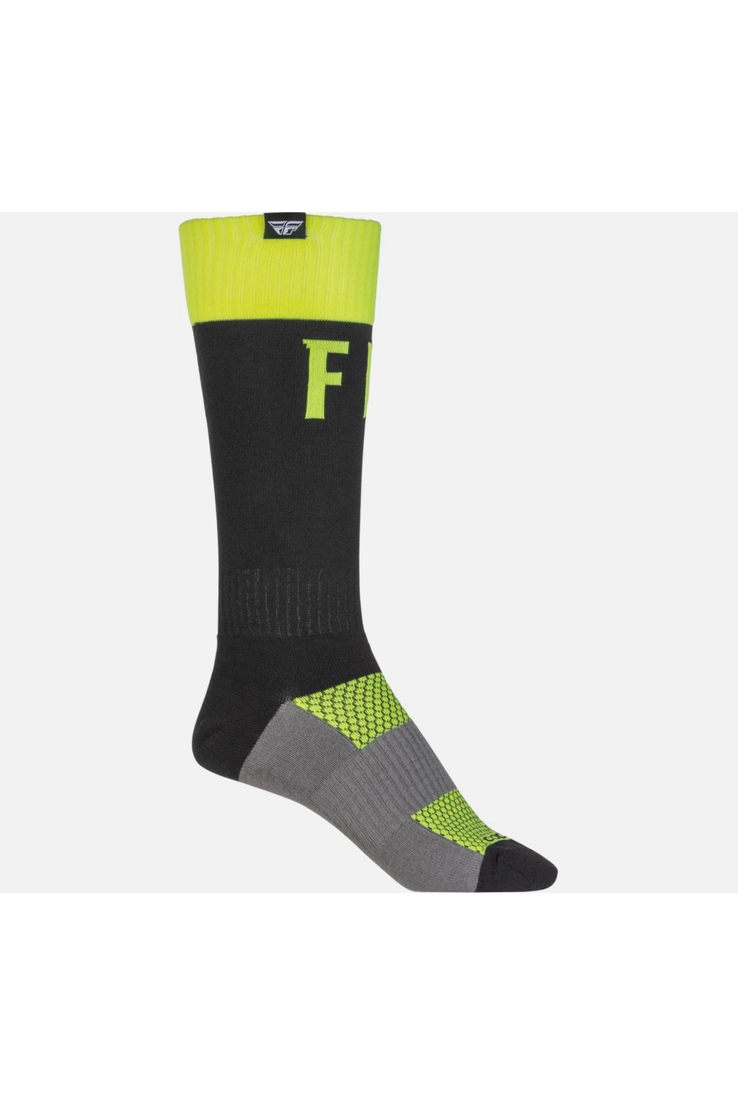 FLY RACING MX SNOWMOBILE SOCKS Hi Vis Black & Grey LG/XL