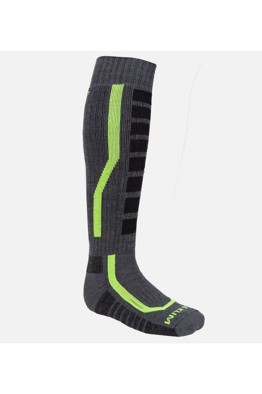 Klim Men's Snowmobile Aggressor Socks 2.0 Asphalt & Hi Vis L XL 3118-004-140-605
