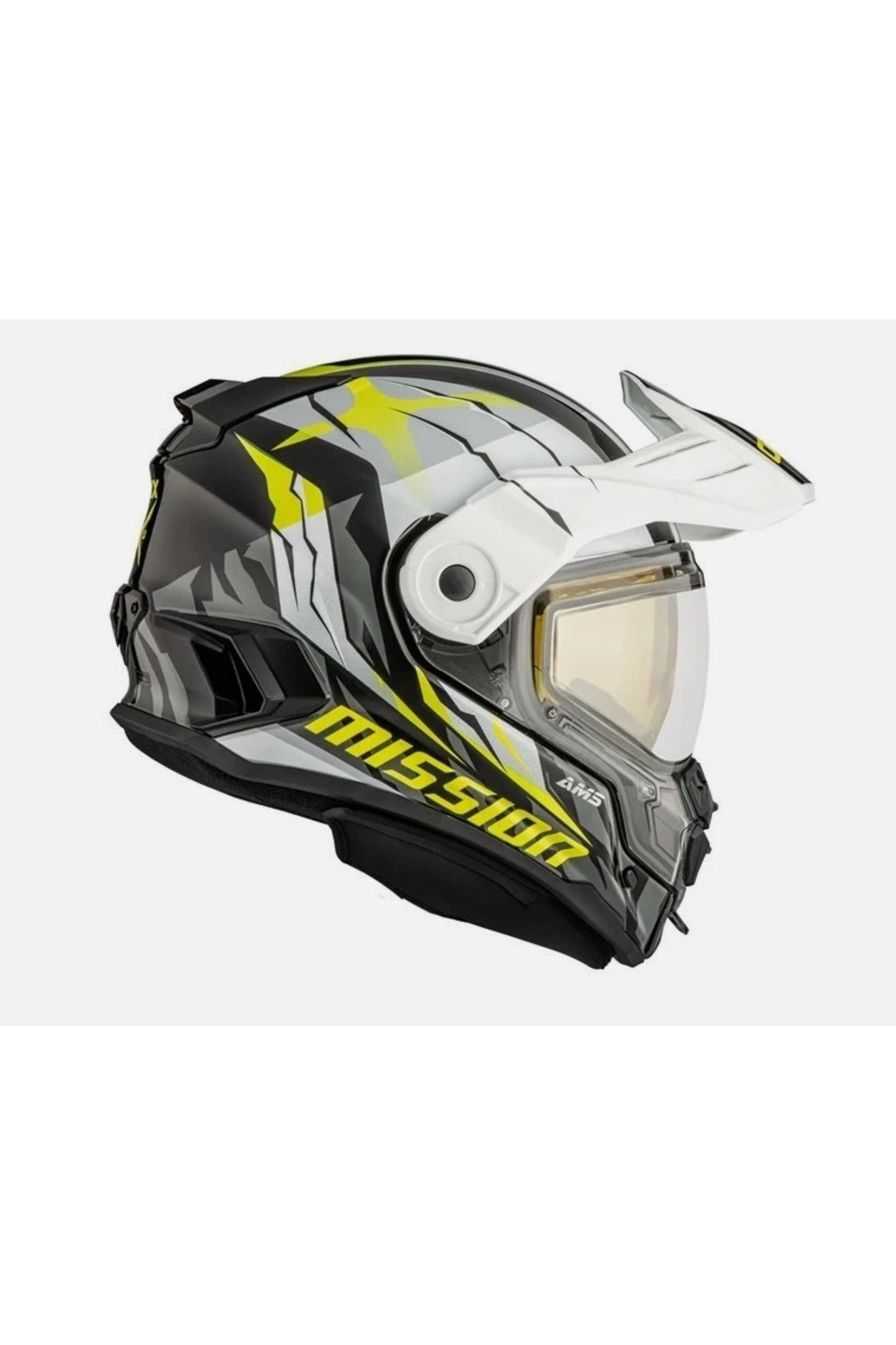 New White Lime CKX Mission Snowmobile Helmet w/ Heated Shield L XL 2XL 3XL 51695