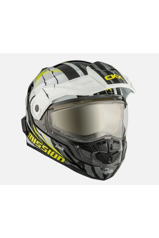 New White Lime CKX Mission Snowmobile Helmet w/ Heated Shield L XL 2XL 3XL 51695