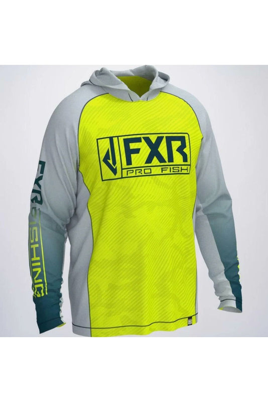FXR Men's Derby UPF50 Hoodie Hi Vis & Blue 212093-6543