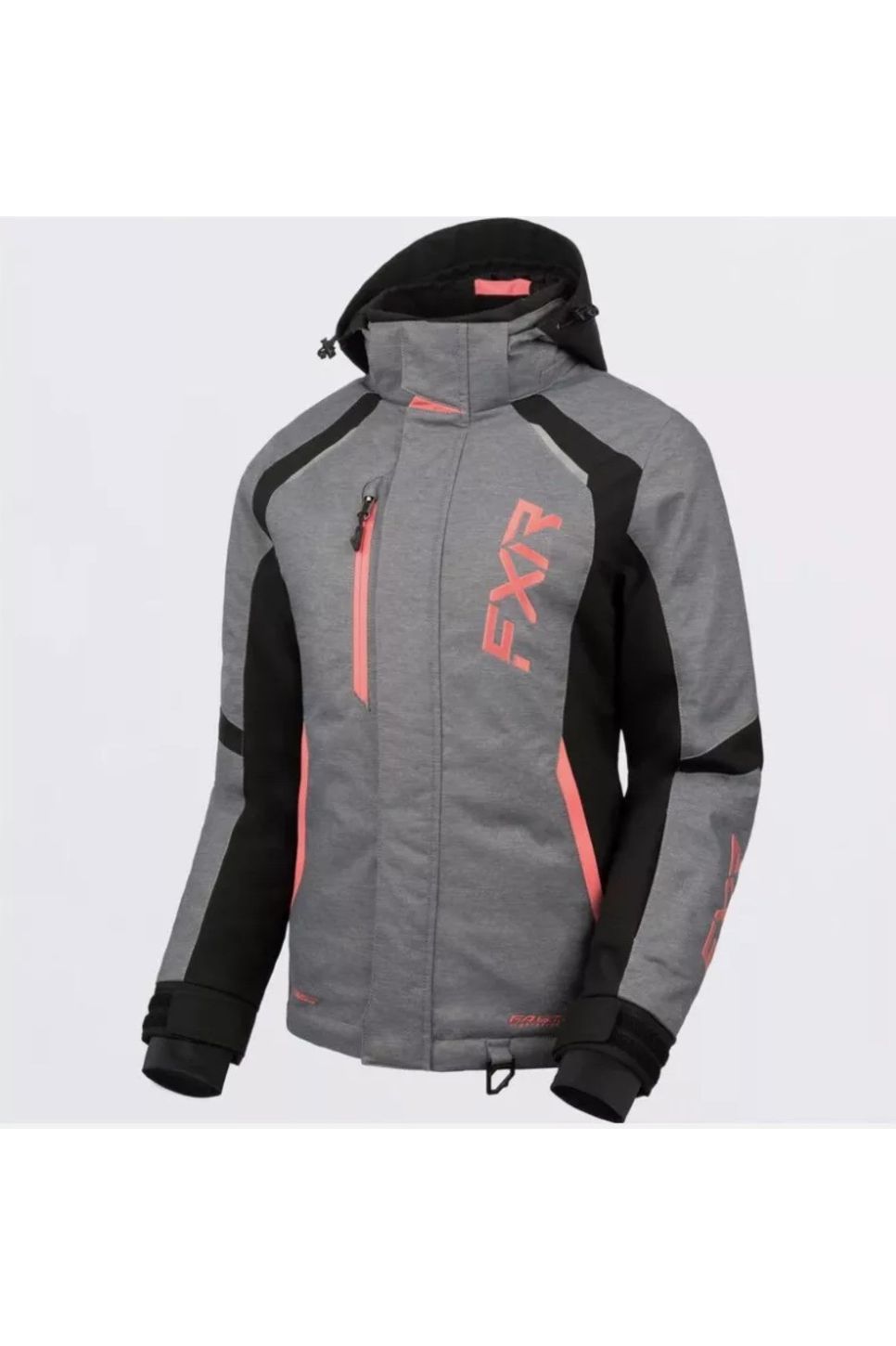 FXR Women's Pulse Snowmobile Jacket Grey Black Melon Pink 230227-0793